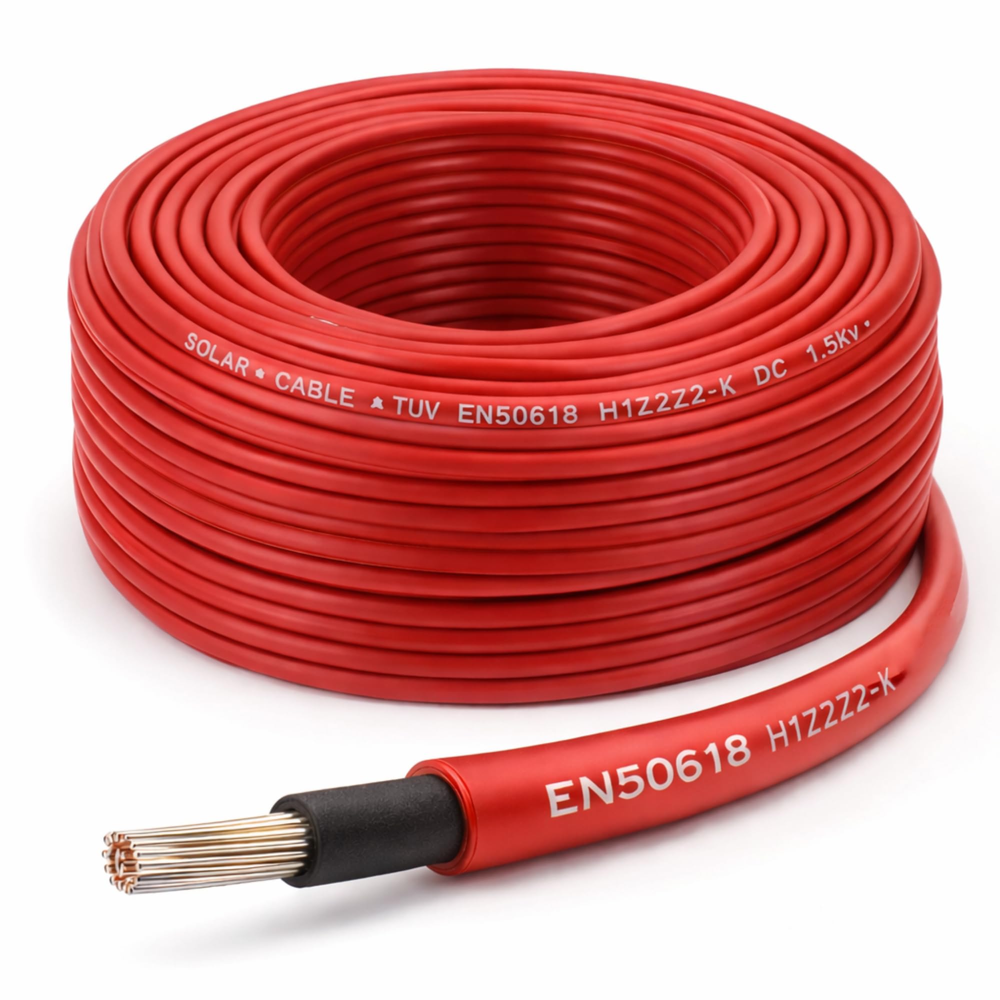 BMF DIRECT Solar PV Cable 6mm2 Red EN50618 H1Z2Z2-K 1800V DC Tinned Copper Double Insulated Photovoltaic Cable for Solar Panel Installation (10 Metres)