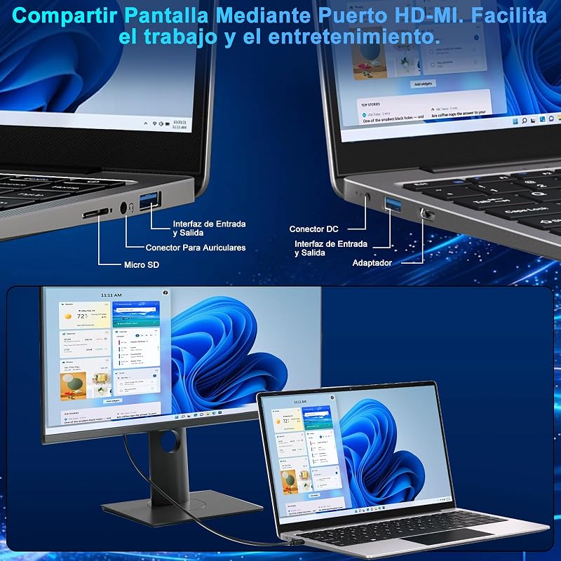 2026 Ordenador Portátil 14" Win11 8GB 256GB SSD  - Gris