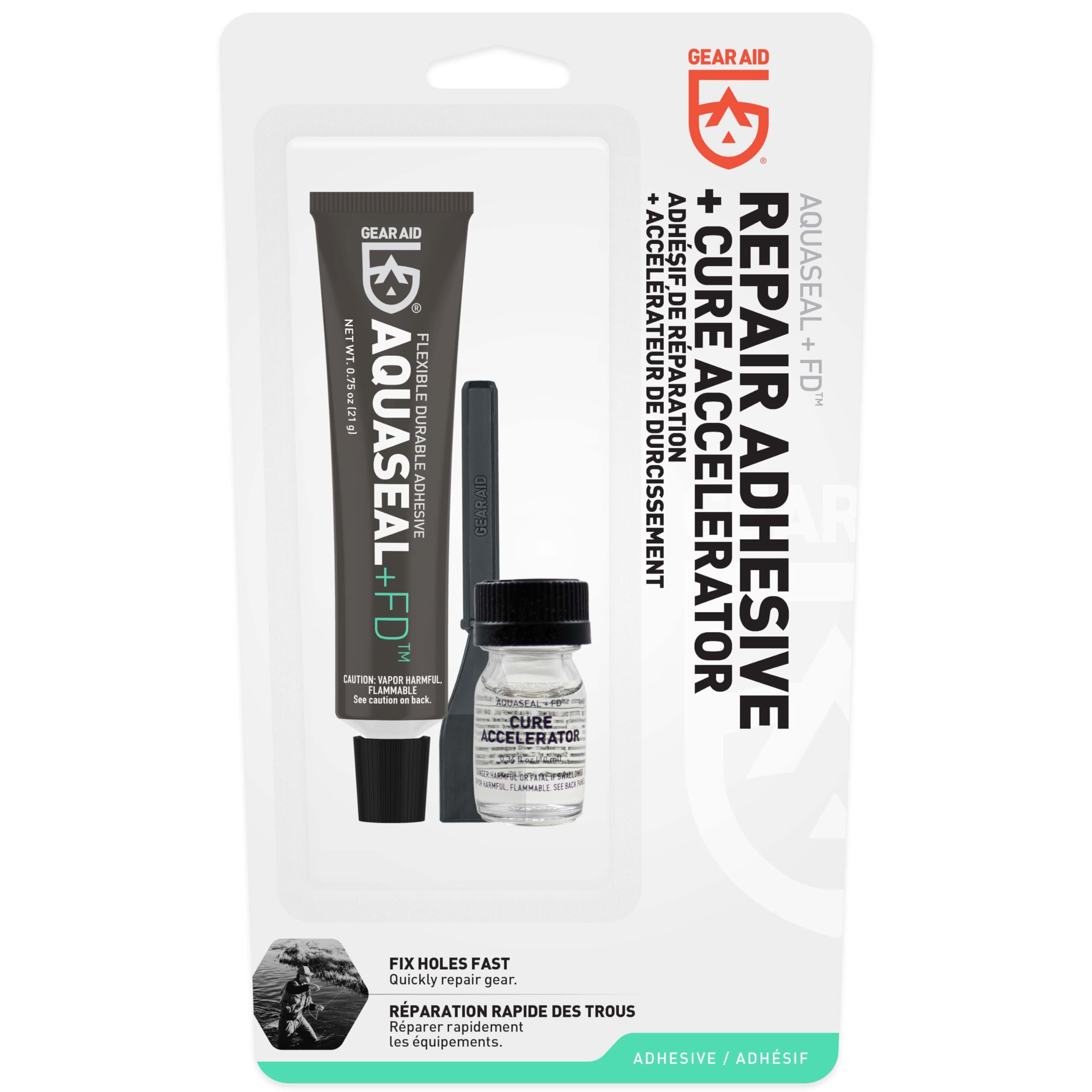 GEAR AID Aquaseal FD Flexible Durable Repair Adhesive and Cure Accelerator for Fixing Holes and Rips in Waders, Wetsuits and Inflatables