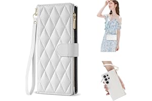 Wallet Case for Google Pixel 10/10 Pro, Shoulder Bag Leather Cover with Zipper Detachable Wrist Strap and Shoulder Strap