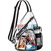 HULISEN Clear Sling Bag, Clear Bag Stadium Approved, Transparent Shoulder Crossbody Backpack Chest Casual Daypack