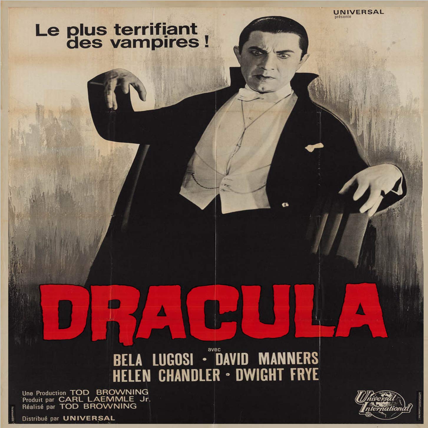 Lumartos, Vintage Dracula Poster Contemporary Home Decor Wall Art Watercolour Print, Print Only, 8 x 8 Inches