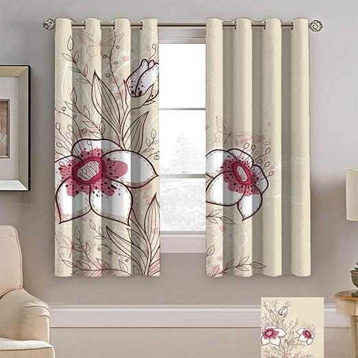 Amazon Com Floral Decor Thermal Insulated Curtains Red Flowers
