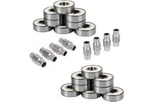 BULLSEYE BEARINGS Hockey Bearings ABEC 9, 7, 5 Inline Roller Speed Package 16 Bearings and 8 Spacers Kit (ABEC 9 - White)