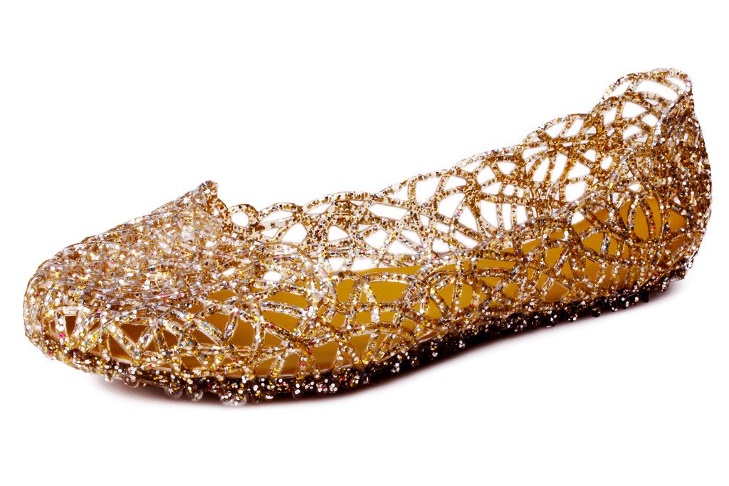 gold jelly flats