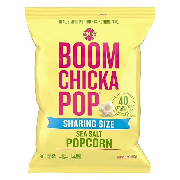 ANGIE’S BOOMCHICKAPOP SEA SALT POPCORN, GLUTEN FREE, PARTY SIZE, 6.7 OZ.