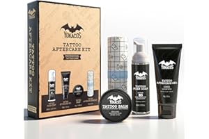 Tattoo Aftercare Kit 4-Piece Set - Tattoo Balm, Soothing Gel, Cleansing Foam Soap & Tattoo Wrap, All Stages Care with Gentle 