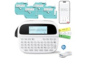 VOLENGO Label Maker Machine with 4 Tapes, M950 Rechargeable Backlit Portable Labelmaker, Inkless 12mm Label Printer for Pantry Organizer, Waterproof Removable Freezer Food-Labels for Jars/Containers/Bottle