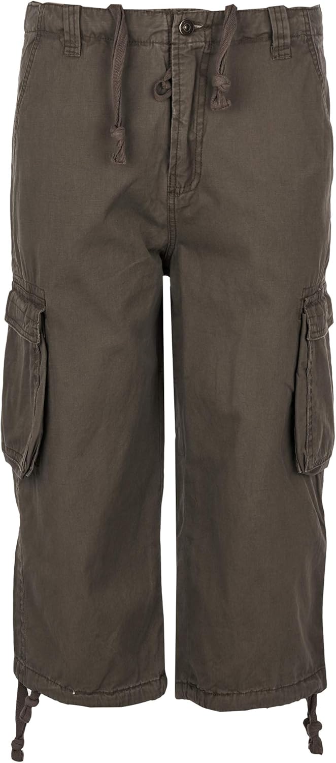 Maan Store Mens 3 Quarter Shorts Cargo Combat with Waist Button