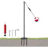 HQSLC Arejonner Tetherball Set with Adjustable Pole (Up to 8ft), Integrated Built-in Rope Design Ball Professional Outdoor Game for Backyard, Lawn, Includes Ball, Rope, Pole &amp; Base for Kids, Adults