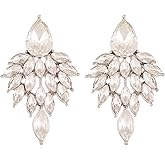 ATIMIGO Rhinestone Cluster Drop Earrings Elegant Crystal Statement Earrings Bridal Wedding Prom Earrings for Women