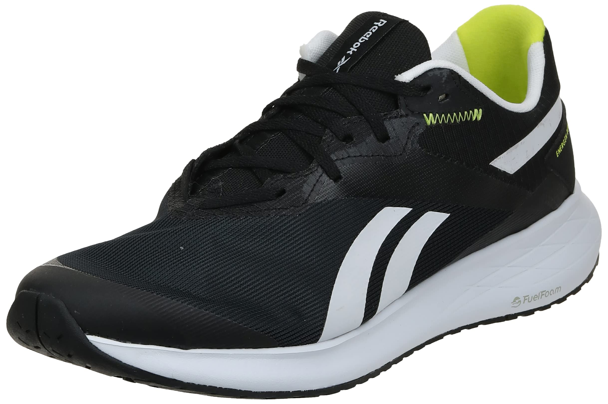 Reebok Men's Energen Run 2 Sneakers, Core Black/FTWR White/Acid Yellow, 8 UK