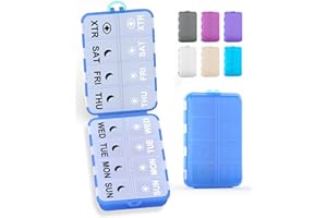 Pill Organizer Medicine Organizer Travel Essentials - Travel Pill Case with Labels, Large Daily Medicine Dispenser