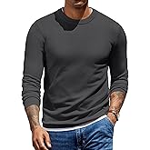 COOFANDY Men's Crew Neck Pullover Sweater Slim Fit Long Sleeve Knit Sweaters Lightweight Dress Casual Crewneck Sweater