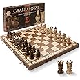Wegiel Grand Royal Wooden Chess Set for Adults and Kids - 18 Inch Luxury Chess Set, Handcrafted from Premium Beech and Birch Wood - Unique Folding Design with Storage