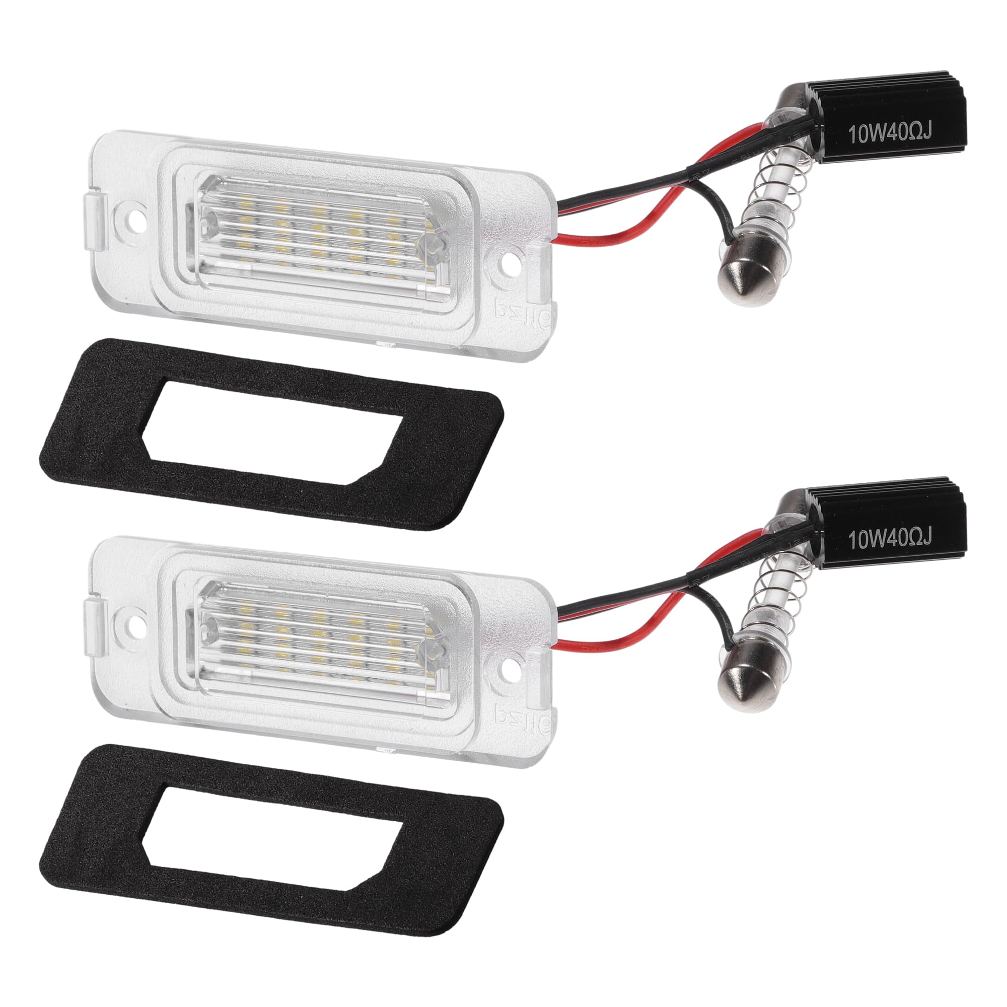 Photo 1 of Motoforti LED License Plate Light, LED License Plate Light Tag Lamp, for Mercedes-Benz GL550 2008-2012, Plastic, No.A2518200066, Clear, 2 Pcs