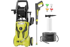 Electric Pressure Washer - 5000PSImax 3.2GPM ZHUOLIN Power Washer for Cars Washing with 25FT Pressure Hose, Dark Yellow