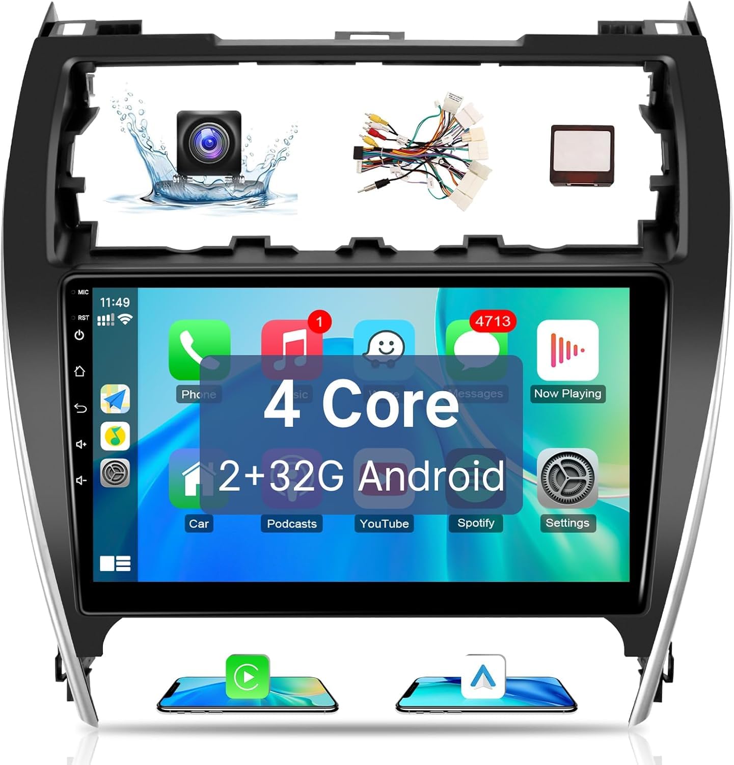 Photo 1 of Leadfan Android Car Radio Stereo for Toyota Camry 2012 2013 2014 with Wireless CarPlay Android Auto, 10.1'' Touchscreen Buit-in WiFi BT5.1 GPS Navigation Backup Camera(Fit for Fcatory Large Screen)