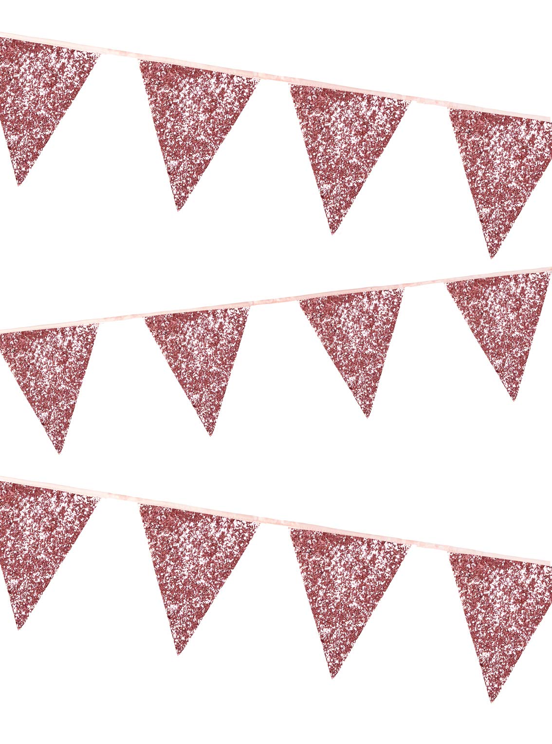 Talking Tables Pink Glitter Bunting (Size 3m-10ft) Reusable Glitzy Party Decoration-Baby Shower, Wedding, Valentines Day, Hen or Girls