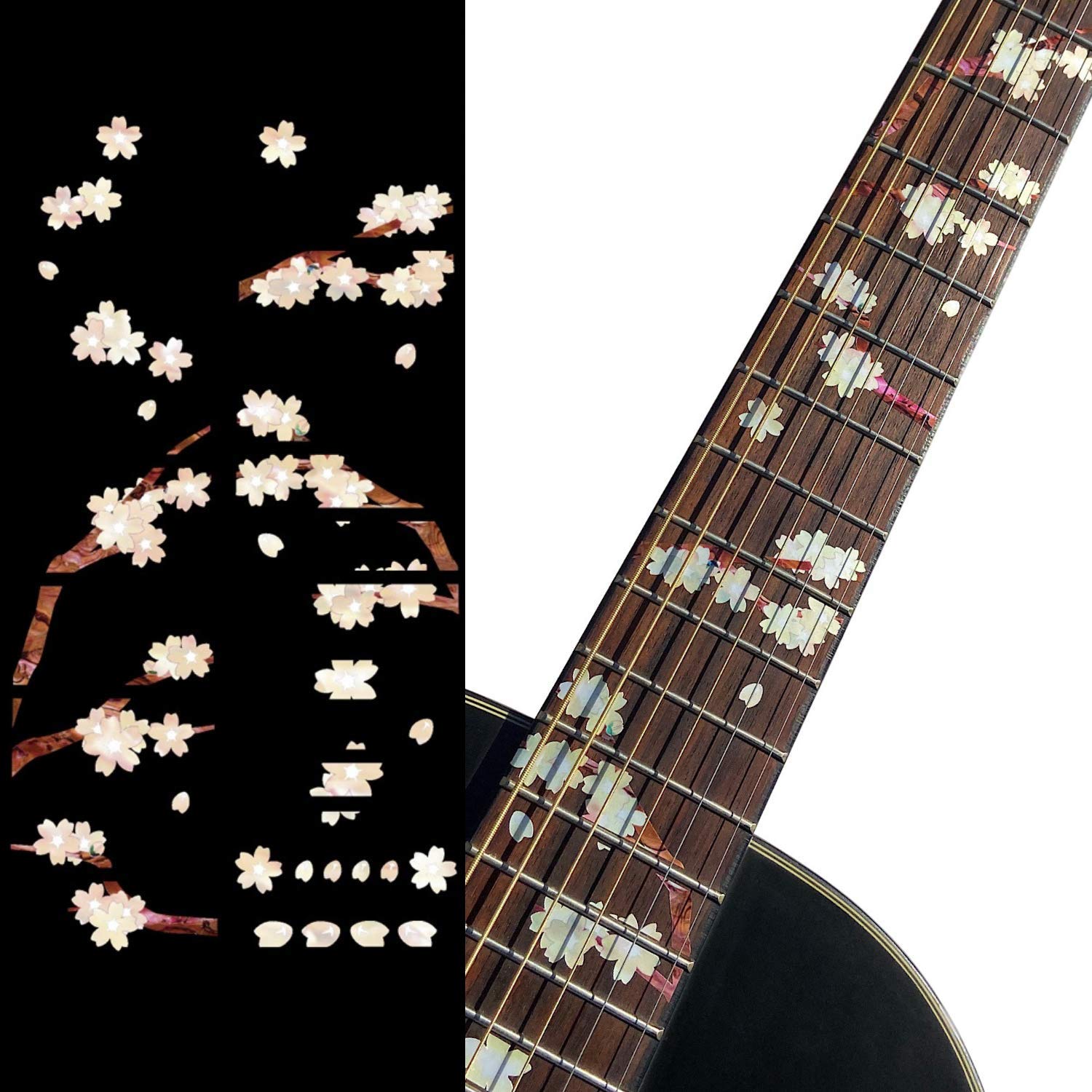 Inlaystickers Fret Markers for Guitars - Cherry Blossom Tree/Sakura, FT-049SR-G