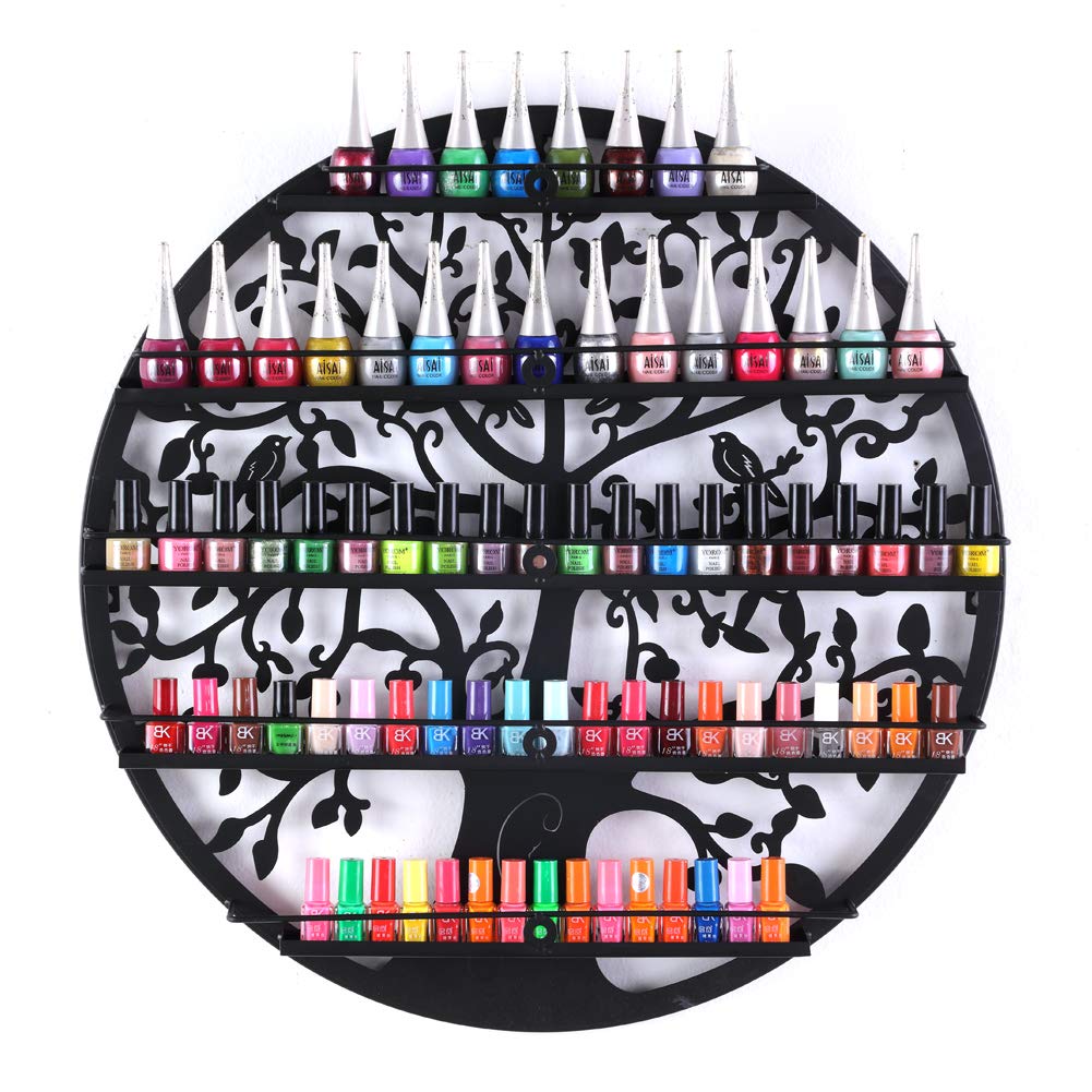5-Tier Metal Nail Polish Rack / Wall Shelf, Nail Polish Organiser, Aromatherapy and Essential Oils Shelf, Lipstick Stand / Display Rack / Storage, Valentine's Day Gift for Women