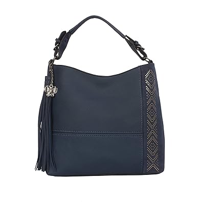 Butterflies Women Handbag (Blue) (BNS 6050#BL)