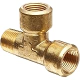 Anderson Metals-06227-04 Brass Pipe Fitting, Forged Street Tee, 1/4" Female Pipe x 1/4" Male Pipe x 1/4" Female Pipe