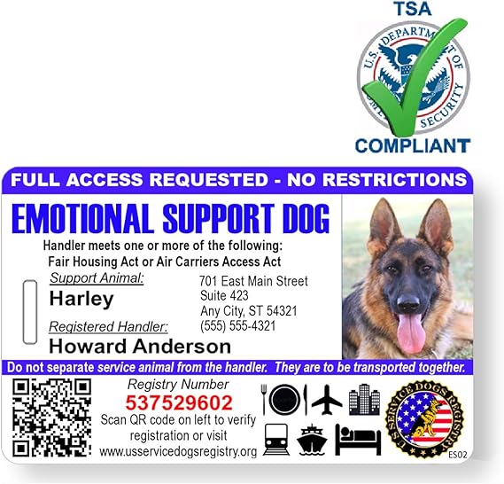 official emotional support dog registration