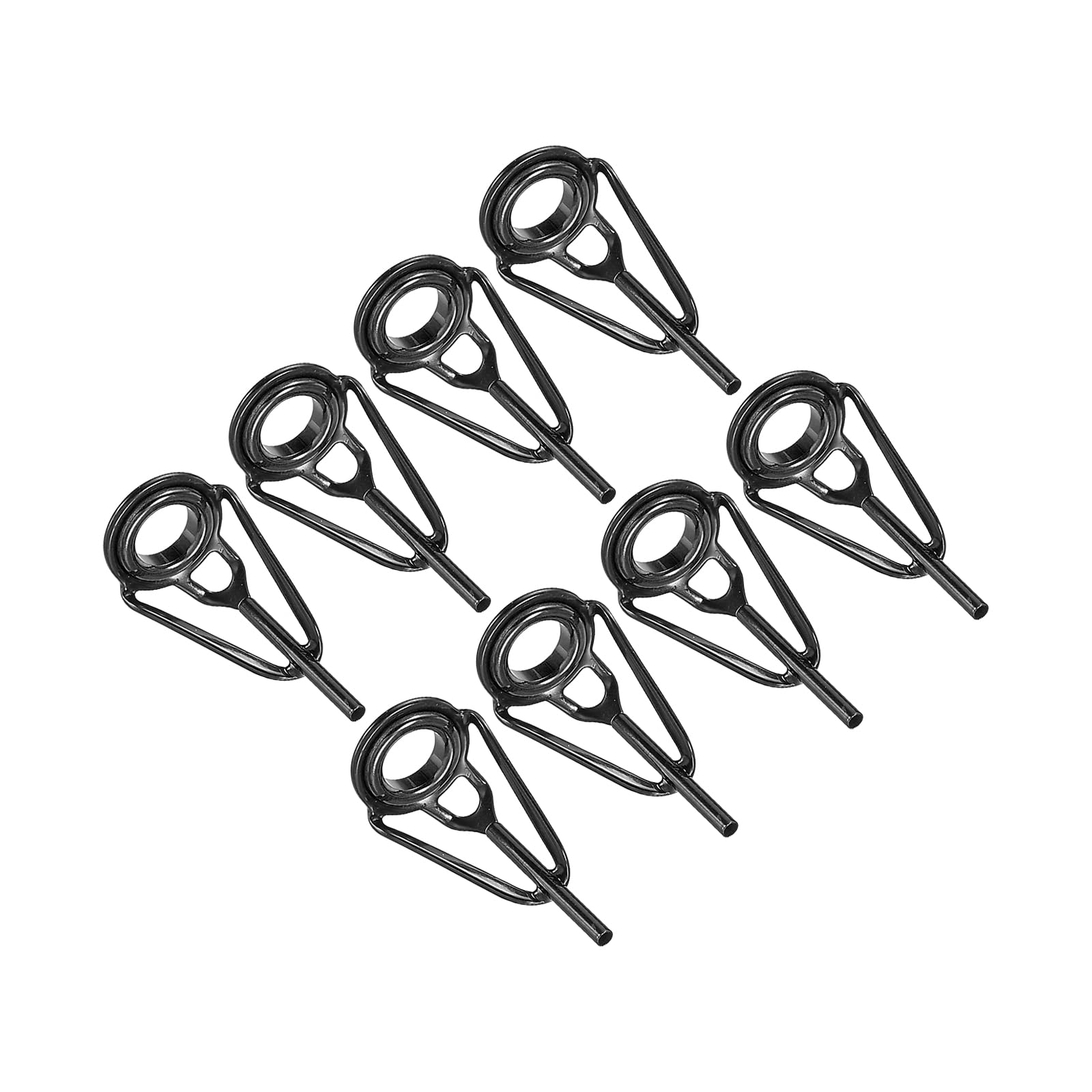 PATIKIL 1.2mm Fishing Rod Tip Repair Kit, 8pcs Stainless Steel Pole Ring Guide Replacement for Saltwater Freshwater Fishing, Black