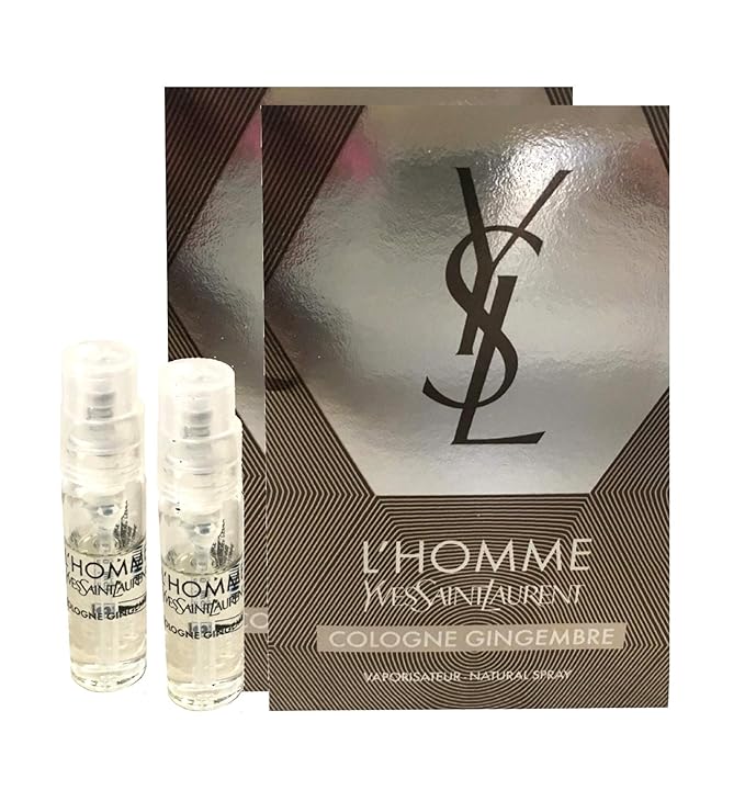 2 Yves Saint Laurent YSL for Men Sample Spray Vial • 0.05 fl. oz. / 1.5 ml •• L