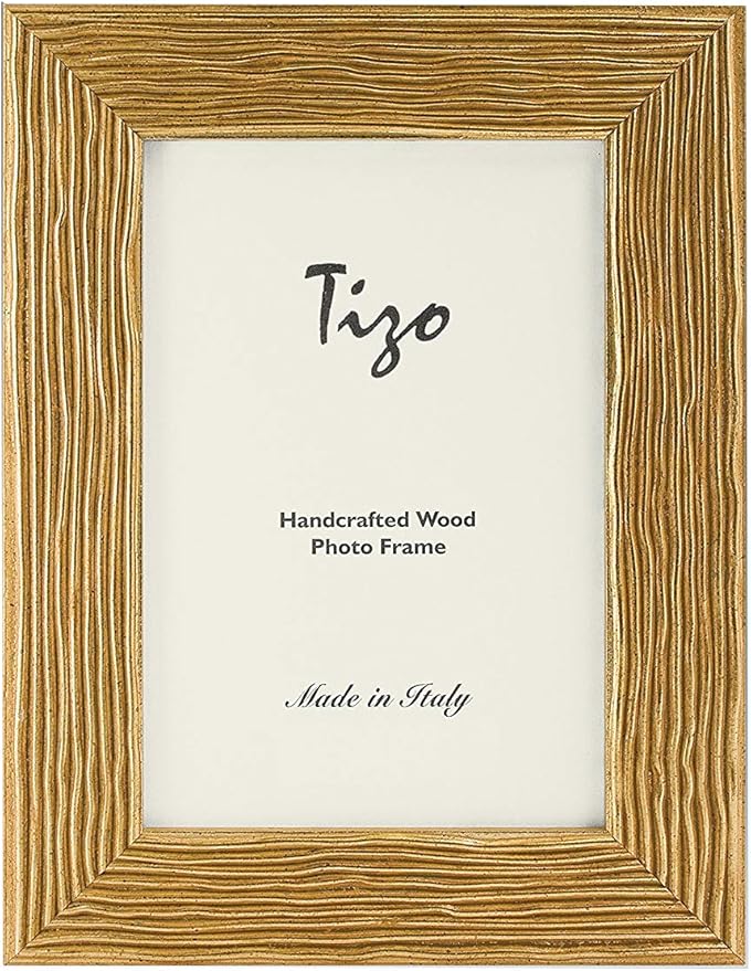 Tizo 4" X 6" Gold Ridge Wooden Frame, Made in Italy