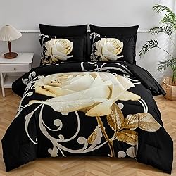 White Comforter Set King 7 Piece Bed in a Bag White