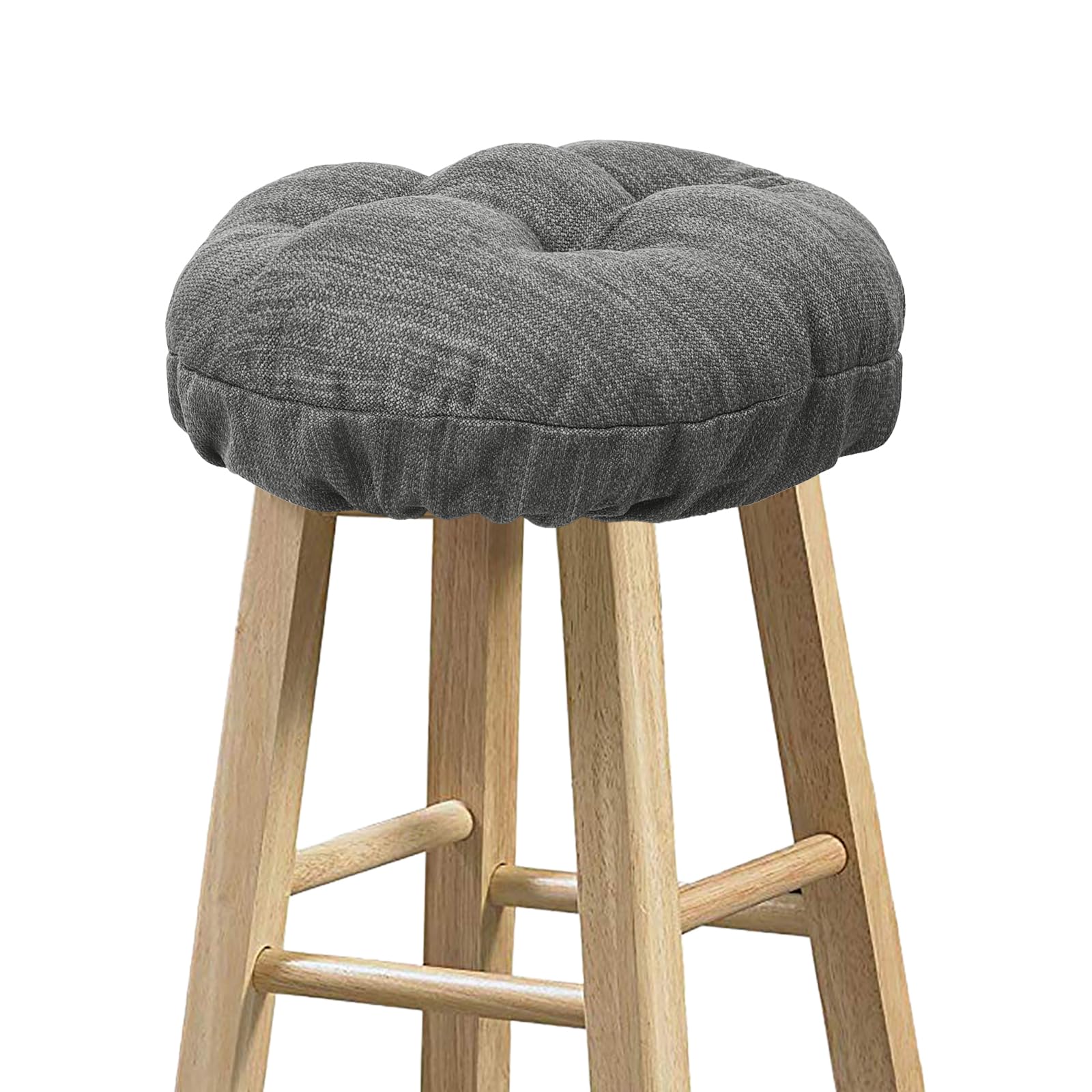 baibu Stool Covers Round, Super Soft Round Bar Stool Cushion Covers Seat Cushion - One Cushion Only（Grey,15" (38cm)
