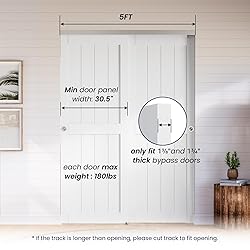 SMARTSTANDARD 60"/5FT Bypass Sliding Hardware Soft