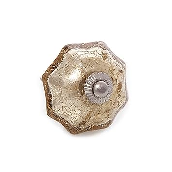 West5products Metallic Crackle Glass Drawer Knobs Ideal Also For
