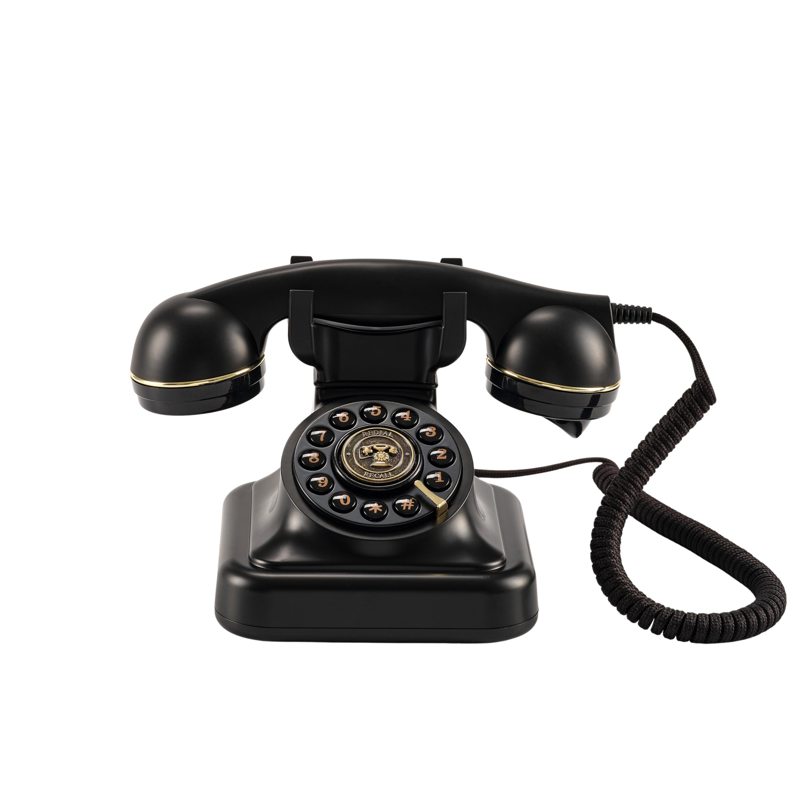 Photo 1 of Retro Landline Telephone, Old Phone with Ringer Control & Redial, Black Phones, Classic Corded Desk Phone with Ringer & Redial, Vintage Style for Home & Office'