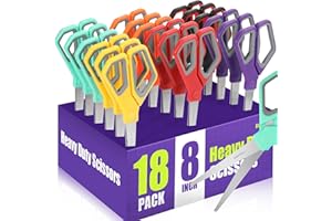 BURVAGY 18Pack 8" Scissors All Purpose, Heavy Duty Scissors with Ultra Sharp Blades Comfort Grip Handles - For Office Home School Sewing Fabric Crafts, High/Middle School Student Teacher Scissor