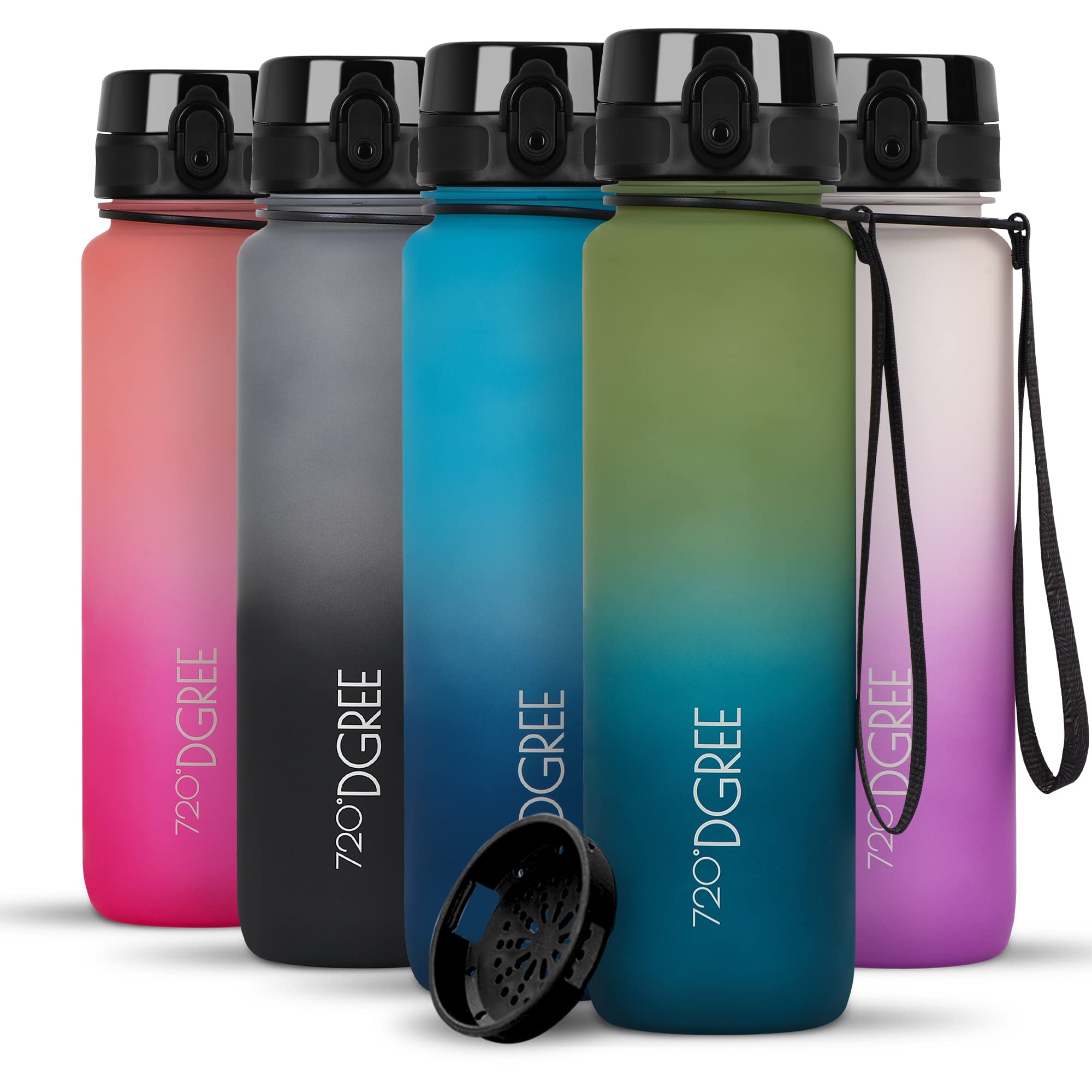720°DGREE Water Bottle “uberBottle“ +Sieve - 1l Multicolour - BPA-Free Tritan, Leakproof, Reusable Drinking Bottle - Sports Bottle for Gym, Fitness, Kids, Bike, Travel, School, Office — image 1
