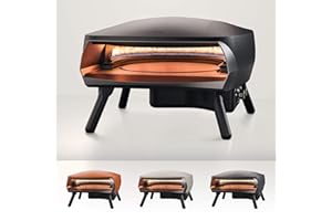 NEW Witt ETNA Rotante Award Winning Pizza Oven with 360 Degrees Rotating Pizza Stone and Booster Burner. This Gas Outdoor Pizza Oven Bakes a Pizza in Less than a minute - Black…