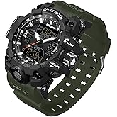 FANMIS Men's Digital Analog Outdoor Sports Watches Multi Function Military Waterproof Watch for Men LED Casual Stopwatch Alarm Tactical Army Watch Backlight, Alarm, Stopwatch