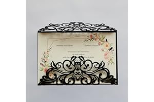 25PCS Laser Cut Wedding Invitations Cards with Envelopes,Blank Inner Sheets,Ribbons for Wedding Bridal Shower Quinceañera Eng