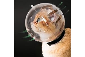 Cat Bubble Muzzle for Cutting Nails, Breathable, Clear - Anti Bite Transparent Space Hood | Cat Helmet Caps - Multi-Function 