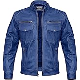 Men Cafe Racer Motorcycle Style Solid Leather Jacket Slim Fit Motorcycle Brown Cafe Racer Leather Jacket