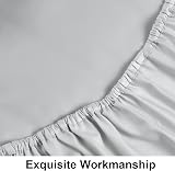 NTBAY Egyptian Cotton Fitted Sheet 500 TC Light Grey 30cm Deep Pocket view 4