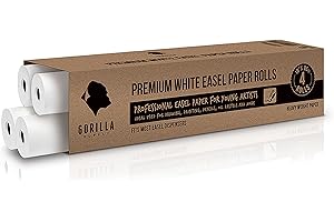 (4) Gorilla Supply White Kraft Arts and Crafts Paper Rolls, 4Pack of 18” x 85' (4080Inch) - Ideal for Paints, Wall Art, Easel Paper, Fadeless Bulletin Board Paper, Gift Wrapping Paper & Kids Crafts