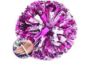 WOPARTY Cheerleading Pom Poms with Baton Handle