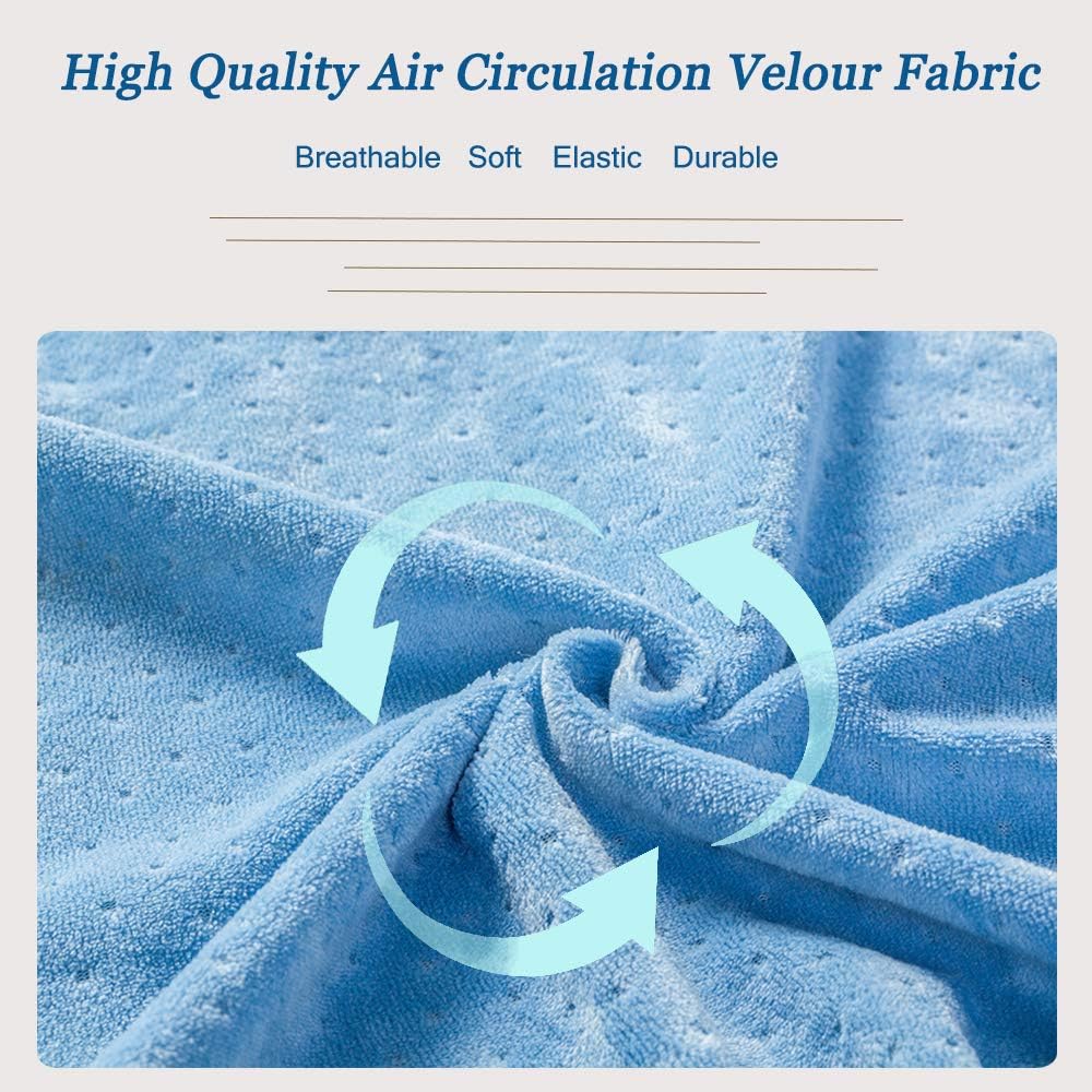 1 MIDDLE ONE U Shaped Pregnancy Pillowcase, Breathable Velour Replacement Pillow Cover Case with Zipper for Maternity Pillow, Fit 55”x31” Full Body Pillow (Light Blue): Home & Kitchen
