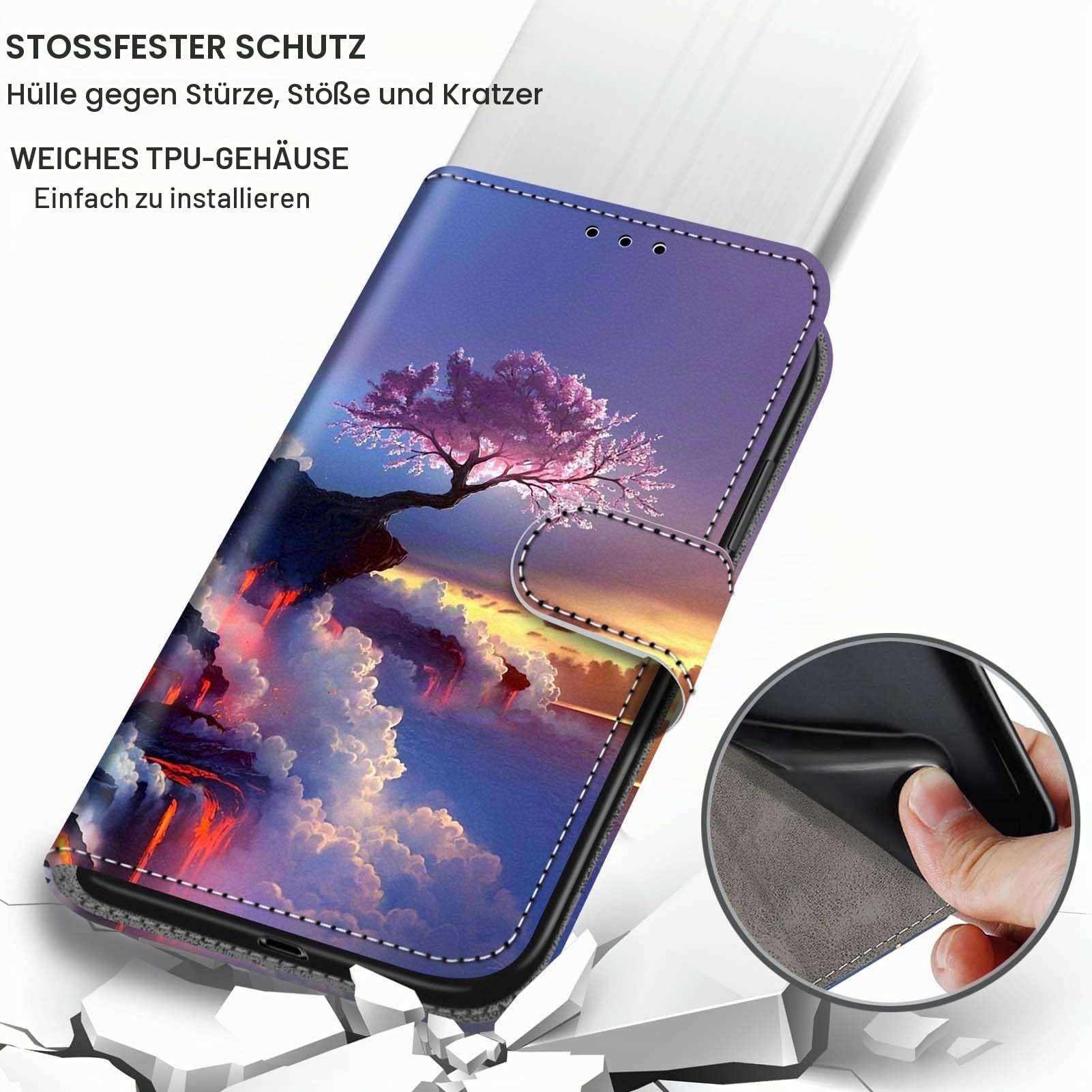 Handyhülle für Google Pixel 10a Leder Wallet Tasche Berge 7