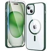 FNTCASE for iPhone 15/14/13 Case Compatible with Magsafe Clear Phonecase | Screen Protector, Military Grade Drop Protection, Slim Magnetic Phone Cases, Shockproof Bumper, Transparent Cell Cover