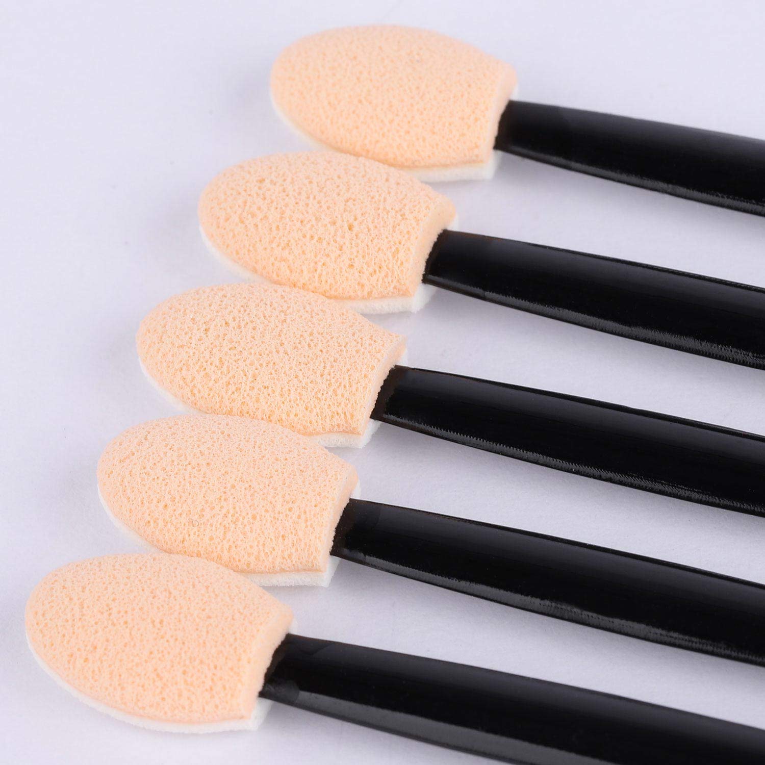 150 Eye Shadow Applicator Disposable Foam Makeup Brush Sponge Tipped Oval Eyeshadow Applicators Dual Sides with A Box: Beauty